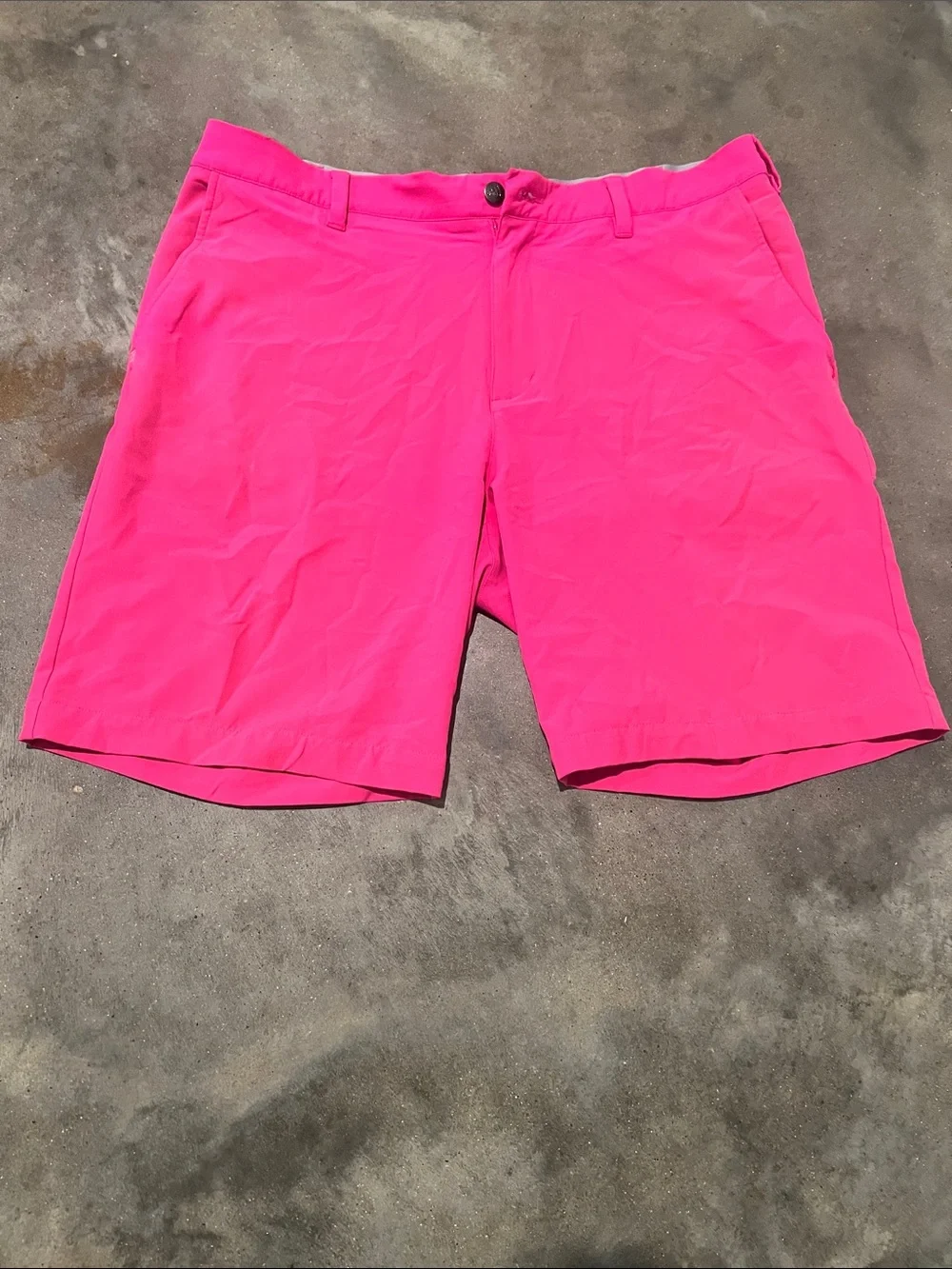 adidas Men's Bright Pink Flat Front Golf Shorts